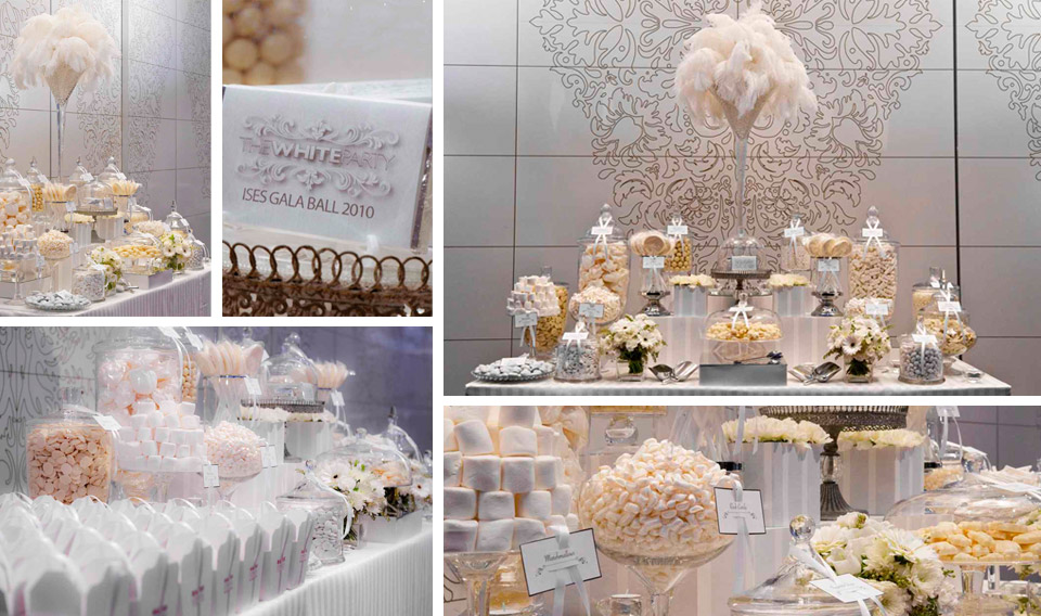 Images of ISES Gala white candy buffet