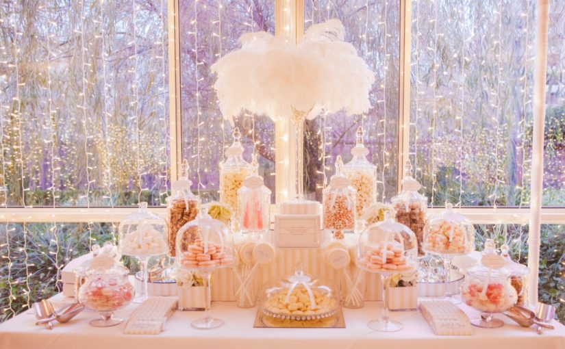 Yellow & White Wedding Lolly Buffet by The Candy Buffet Company