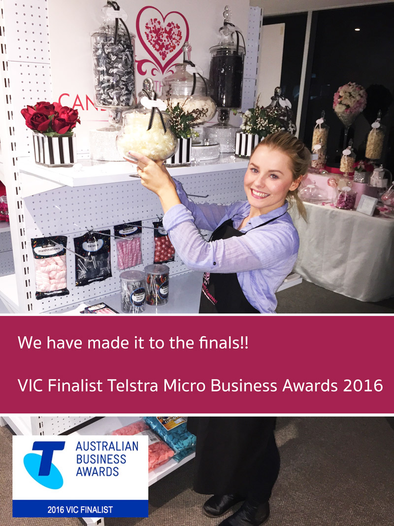 We made it - The Candy Buffet Company is a Telstra Micro Business VIC Awards 2016 Finalist