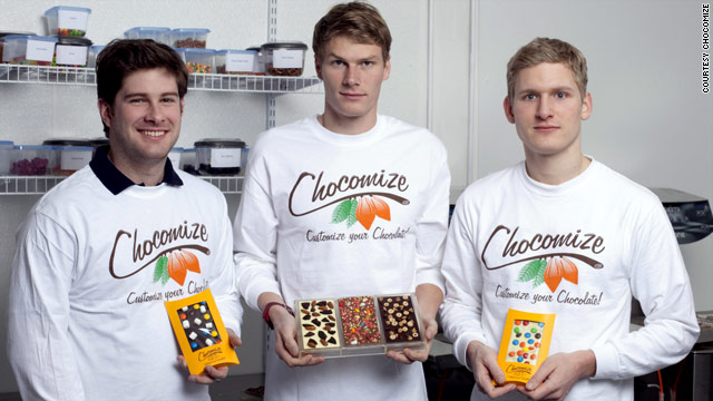 From left, Eric Heinbockel, Nick LaCava and Fabian Kaempfer incorporated Chocomize in August 2009.