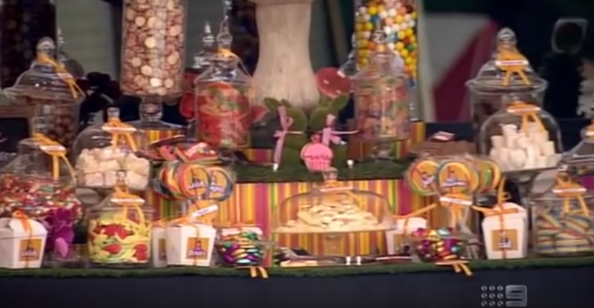 Lolly table created for Big Brother by the Candy Buffet Company