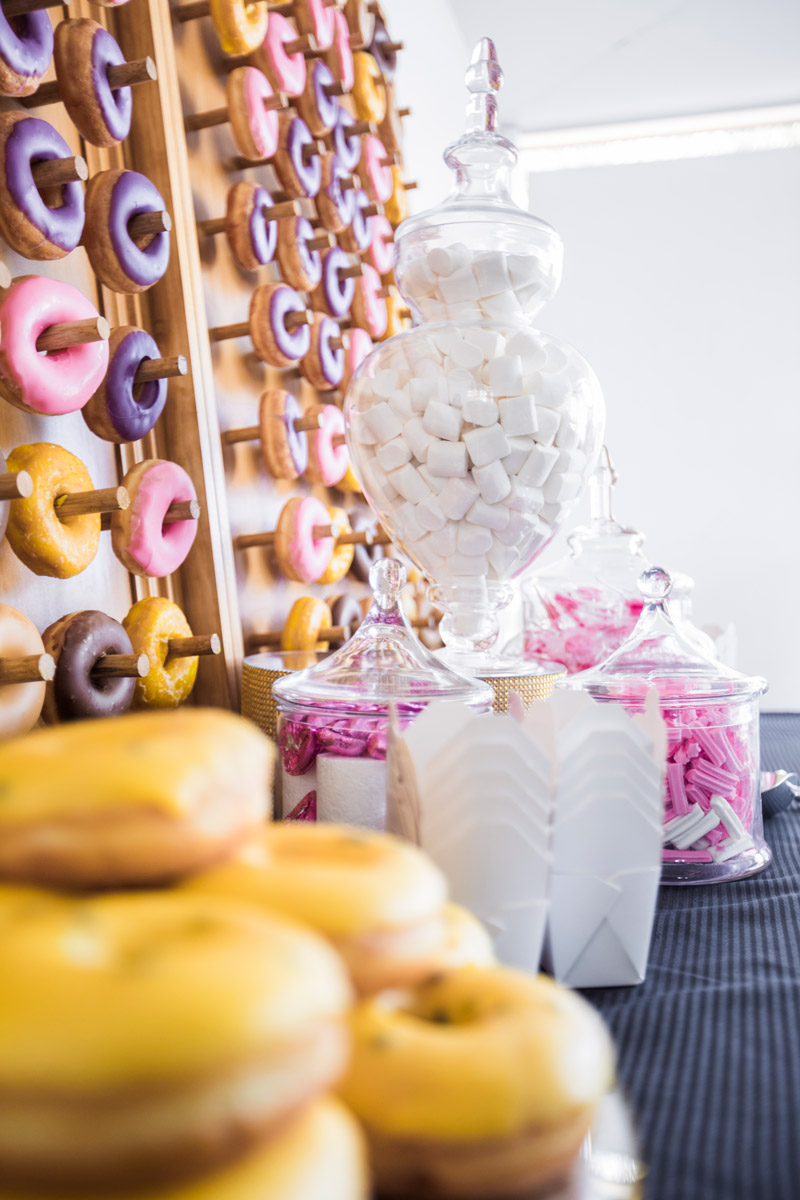 Donut wall with lolly buffet